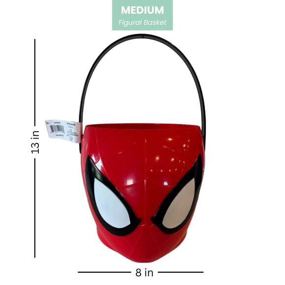 Marvel Spider-Man Figural Bucket – Red Plastic Character Pail - Picture 2 of 3